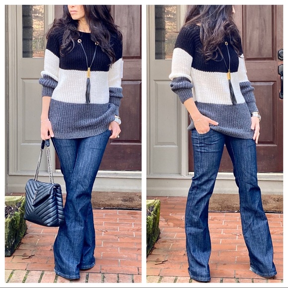 ✨LAST ONE ✨ITALY✨Color block knit sweater - Picture 3 of 8